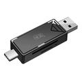 KAWAU C351 USB 3.0 High Speed Type C + USB SD / TF Card Reader Portable OTG Adapter