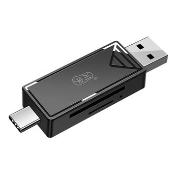 KAWAU C351 USB 3.0 High Speed Type C + USB SD / TF Card Reader Portable OTG Adapter