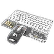 KB333 Transparent Bluetooth Keyboard and Mouse - White