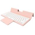KF 8700 Foldable Wireless Keyboard with Touchpad and Polyurethane Case - Pink