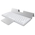 KF 8700 Foldable Wireless Keyboard with Touchpad and Polyurethane Case - Silver