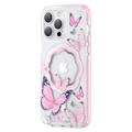 Kingxbar Butterfly Shiny iPhone 14 Pro Max Hybrid Case - Pink