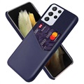 KSQ Samsung Galaxy S21 Ultra 5G Case with Card Pocket - Blue