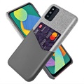 KSQ Samsung Galaxy F52 5G Case with Card Pocket - Grey