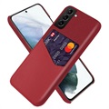 KSQ Samsung Galaxy S22 5G Case with Card Pocket - Red