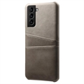 Samsung Galaxy S22 5G KSQ Coated Plastic Case with Card Slots - Grey