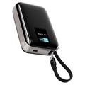KUULAA KL-YD120 20000mAh Power Bank with TFT Display and Built-In USB-C Cable - 45W - Grey