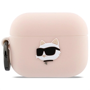 AirPods Pro 3 Karl Lagerfeld Choupette Head 3D Silicone Case - Pink