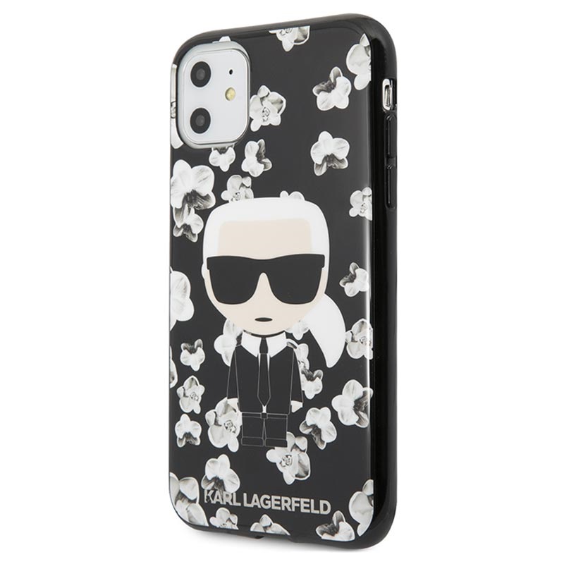 Karl Lagerfeld Flower iPhone 11 TPU Case - Black / Flowers