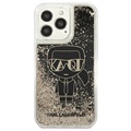 Karl Lagerfeld Gatsby Liquid Glitter iPhone 13 Pro Case - Black
