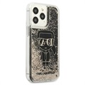 Karl Lagerfeld Gatsby Liquid Glitter iPhone 13 Pro Case - Black