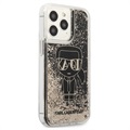 Karl Lagerfeld Gatsby Liquid Glitter iPhone 13 Pro Max Case - Black