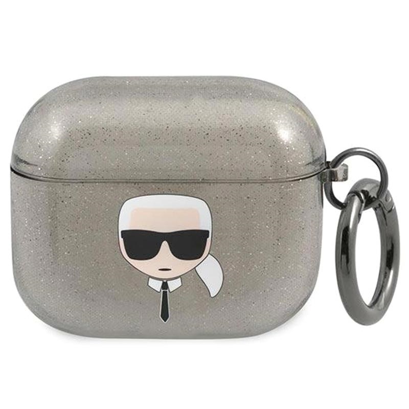 Karl Lagerfeld Head AirPods Silicone Case Black | BHcase