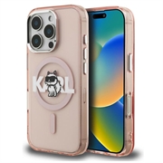iPhone 16 Pro Karl Lagerfeld IML Choupette Sketch Logo MagSafe Case - Pink