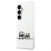 Samsung Galaxy S26+ Karl Lagerfeld IML Karl&Choupette Peekaboo Logo Magnetic Case - White