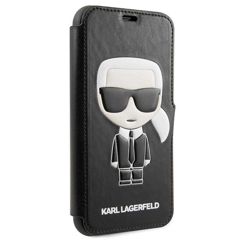 Karl Lagerfeld Ikonik Book iPhone 11 Flip Case - Black