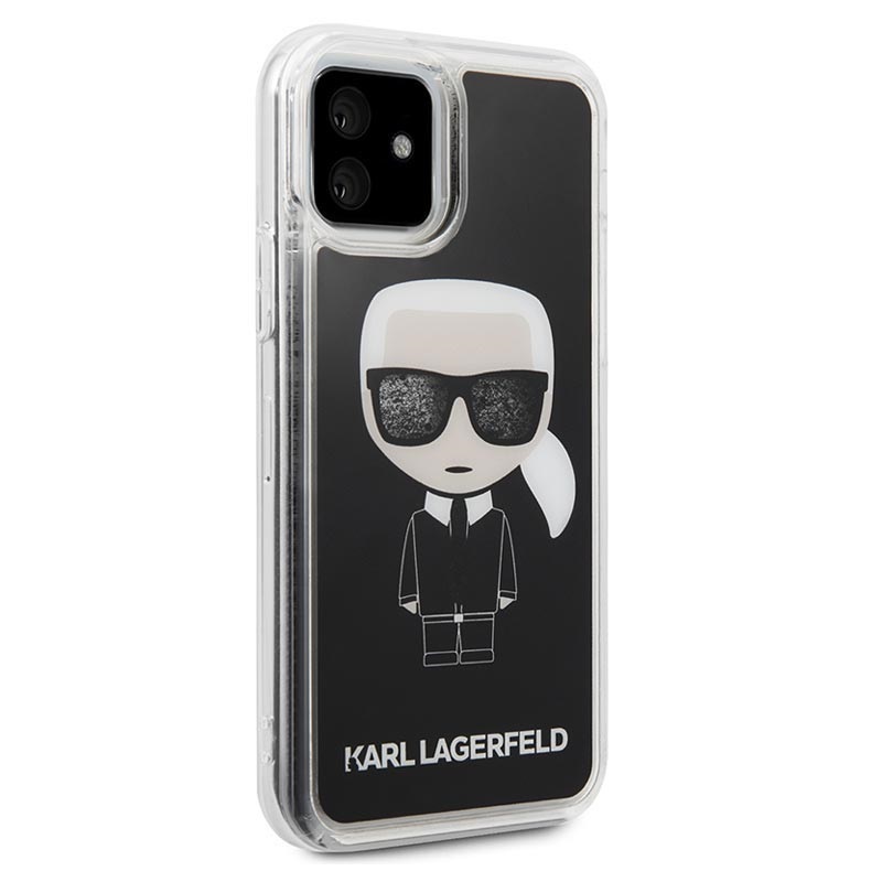 Karl Lagerfeld Ikonik Glitter iPhone 11 Hybrid Case - Black
