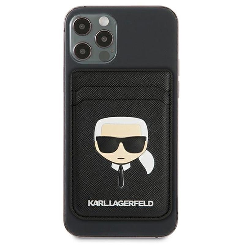 Karl Lagerfeld Ikonik Saffiano Card Holder - Karl`s Head