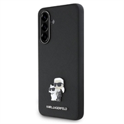 Samsung Galaxy A36 Karl Lagerfeld Saffiano Metal Karl and Choupette Case - Black