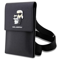 Karl Lagerfeld Smartphone Shoulder Bag - Karl & Choupette - Black