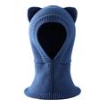 Kids Cat Ear Knitted Balaclava - Blue
