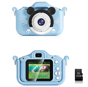 Kids Digital Camera with 32GB Memory Card (Open Box - Excellent) - Blue