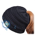 Knitted Beanie Hat Bluetooth 5.0 Headset - Black