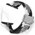 Apple Watch Series 7/SE/6/5/4/3/2/1 Knitted Strap - 45mm/44mm/42mm - Black / White