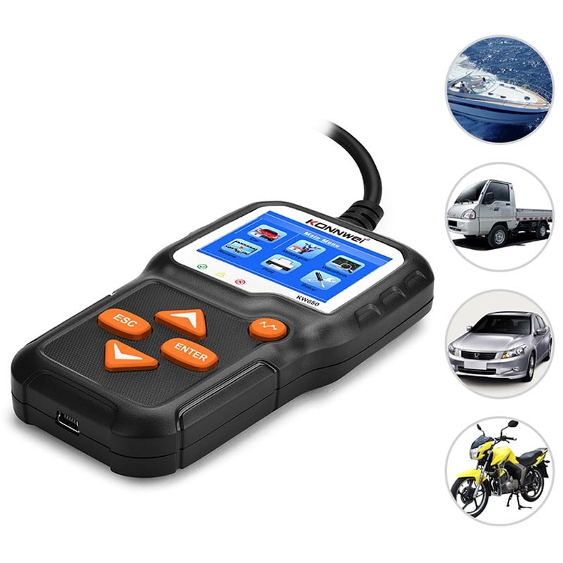 Konnwei KW650 Motorcycle & Car Battery Tester - 6V-12V