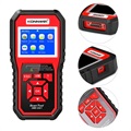 Konnwei KW850 OBD2/EOBD Car Fault Diagnostic Tool with LCD - Red