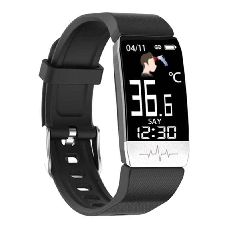 Ksix Fitness Band Activity Tracker with Thermometer \u0026 HR - Black