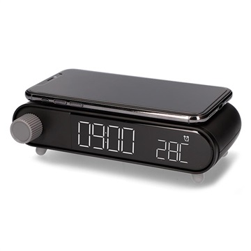 Ksix Retro Alarm Clock with Fast Wireless Charger - 10W