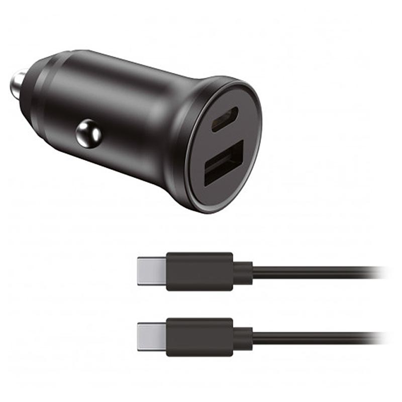 Ksix USBA / USBC Car Charger with USBC Cable 20W Black