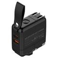 LDNIO Q2618 65W GaN Fast Charger with Interchangeable Plugs - USB-C/USB-A - Black