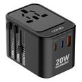 Ldnio Z9 20W Travel Adapter - 2x USB-C PD, USB-A QC3.0 - Black