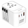 Ldnio Z9 20W Travel Adapter - 2x USB-C PD, USB-A QC3.0 - White