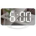 LED Alarm Clock with Digital Display and Mirror TS-8201 - White