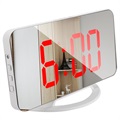 LED Alarm Clock with Digital Display and Mirror TS-8201 - Red / White