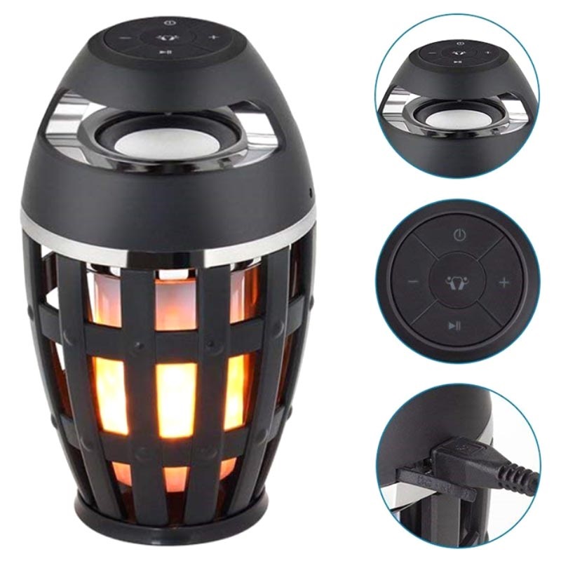 Led Flame Atmosphere Bluetooth Speaker S1 Black Led Flame Atmosphere Bluetooth Speaker, Led Flame Lamp Bluetooth Speaker