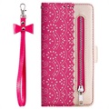 Lace Pattern Huawei P40 Lite Wallet Case - Hot Pink