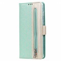 Lace Pattern Samsung Galaxy A21s Wallet Case with Stand Feature - Green