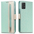 Lace Pattern Samsung Galaxy A52 5G, Galaxy A52s Wallet Case - Green