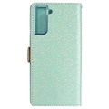 Lace Pattern Samsung Galaxy S21 FE 5G Wallet Case - Green