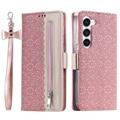 Lace Pattern Samsung Galaxy S23 5G Wallet Case - Rose Gold