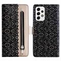 Lace Pattern Samsung Galaxy A23 Wallet Case - Black