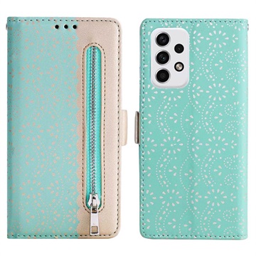 Lace Pattern Samsung Galaxy A23 Wallet Case - Green