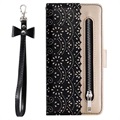 Lace Pattern Samsung Galaxy S21 5G Wallet Case - Black