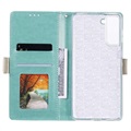 Lace Pattern Samsung Galaxy S21+ 5G Wallet Case - Green