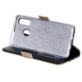 Lace Pattern Samsung Galaxy A20e Wallet Case - Black