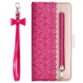 Lace Pattern Samsung Galaxy A20e Wallet Case - Hot Pink